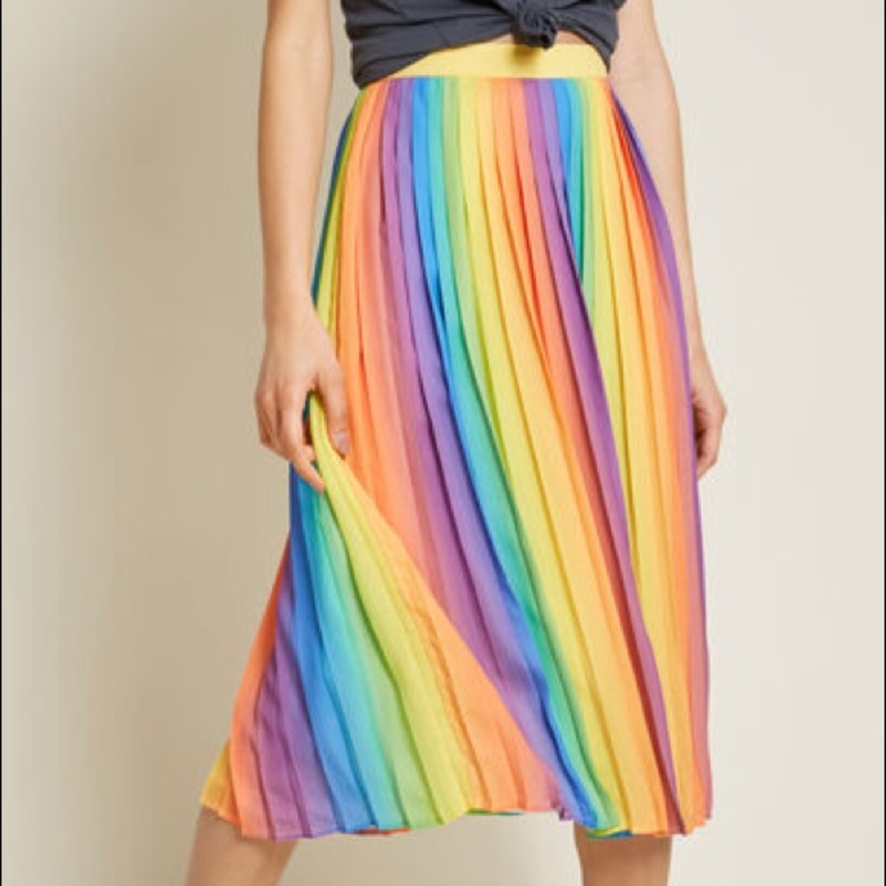 🌈ISO🌈 ModCloth Rainbow MIDI skirt XS🌈DO NOT BUY